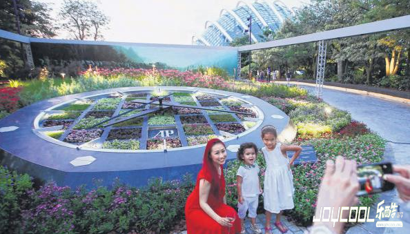 新加坡滨海湾花园最新景点——七彩花钟