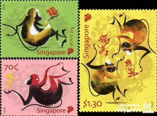 新加坡集邮馆展出300多张“猴票”